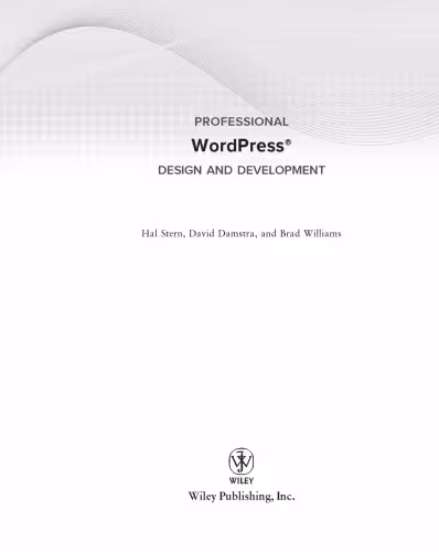 خرید و دانلود نسخه کامل کتاب Professional WordPress : design and development