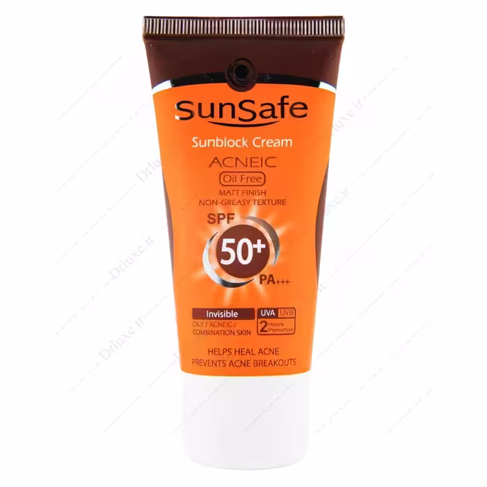 کرم ضد آفتاب SPF50 فاقد چربی بی رنگ سان سیف