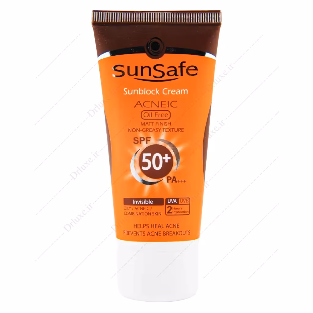 کرم ضد آفتاب SPF50 فاقد چربی بی رنگ سان سیف