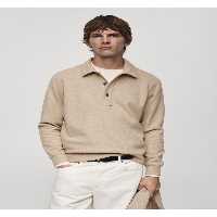 سویشرت نود مردانه پیراهن پارچه چوگان برش منظم MANGO Man