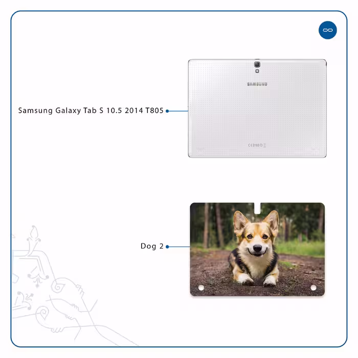 برچسب پوششی ماهوت مدل Dog-2 مناسب برای تبلت سامسونگ Galaxy Tab S 10.5 2014 T805