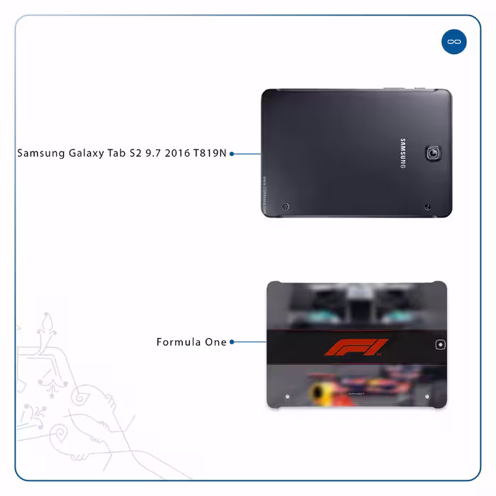 برچسب پوششی ماهوت مدل Formula One مناسب برای تبلت سامسونگ Galaxy Tab S2 9.7 2016 T819N