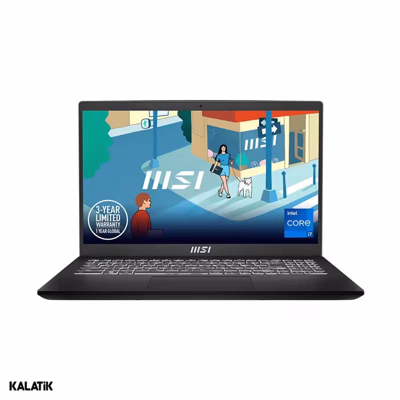 لپ تاپ 15.6 اینچی ام اس آی مدل (Core i7 1255U-512GB SSD-8GB) Modern 15 B12M
