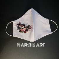 ماسک عروس . ماسک گلدوزی شده . پارچه ای دولایه 