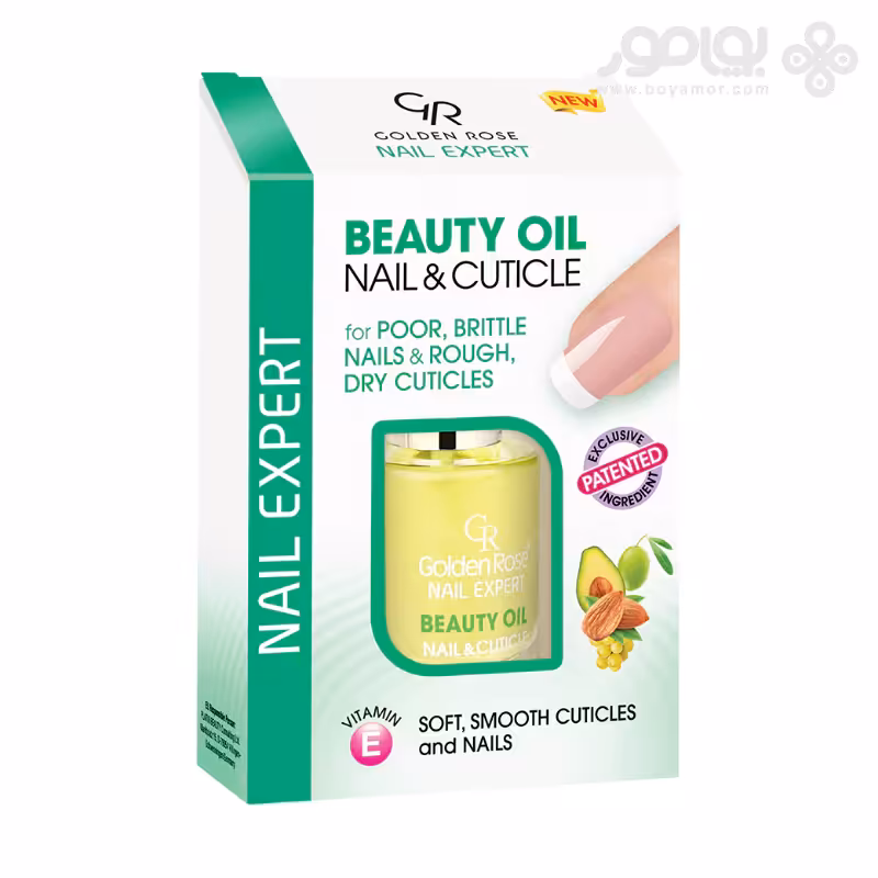 روغن کوتیکول و ناخن گلدن رز مدل BEAUTY OIL حجم 11 میل