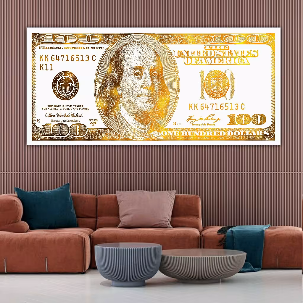 تابلو بوم طرح دلار مدل مدرن کد b32