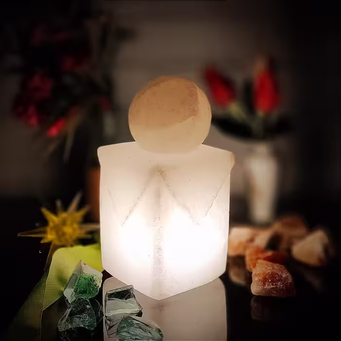 آباژور سنگ نمک مدل گـوی و مـکعب بـرجسته کد 438