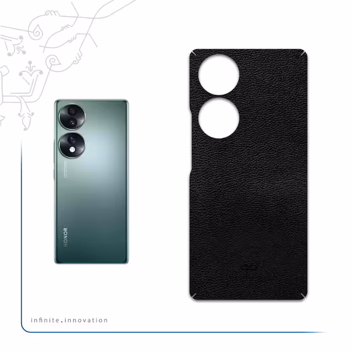 برچسب پوششی ماهوت مدل Black-Leather مناسب برای گوشی موبایل آنر 70