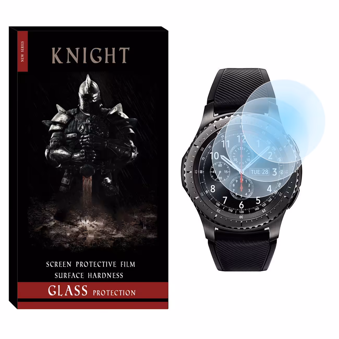 محافظ صفحه نمایش شیشه‌ای نایت مدل SH-KT مناسب برای ساعت هوشمند سامسونگ Galaxy Watch Gear S3 بسته سه عددی