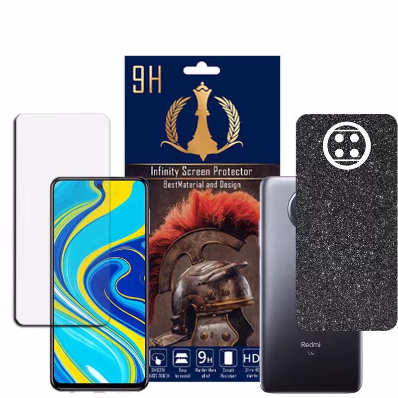 برچسب پوششی اینفینیتی مدل PRO MAX مناسب برای گوشی موبایل شیایومی REDMI NOTE 9T به همراه محافظ صفحه نمایش