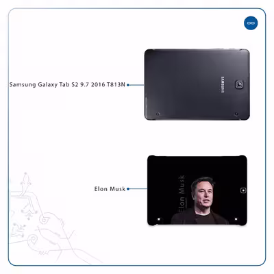 برچسب پوششی ماهوت مدل Elon Musk مناسب برای تبلت سامسونگ Galaxy Tab S2 9.7 2016 T813N