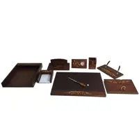 ست لوازم اداری رومیزی مدل مدیریتی Walnut inlaid design مجموعه 9 عددی