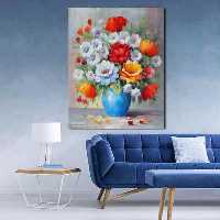 تابلو بوم چاپی طرح گلدان گل کد ART-2945