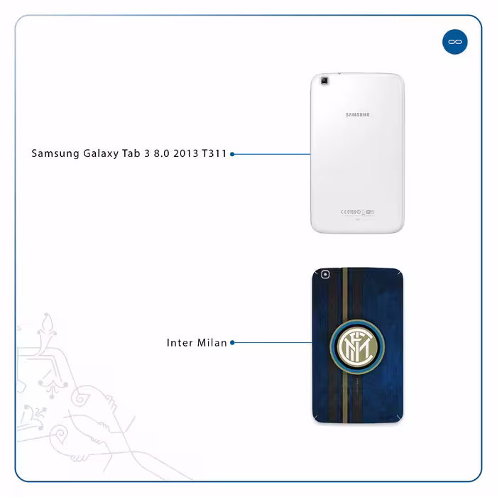 برچسب پوششی ماهوت مدل Inter-Milan مناسب برای تبلت سامسونگ Galaxy Tab 3 8.0 2013 T311