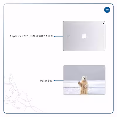 برچسب پوششی ماهوت مدل Polar bear مناسب برای تبلت اپل iPad 9.7 (GEN 5) 2017 A1823