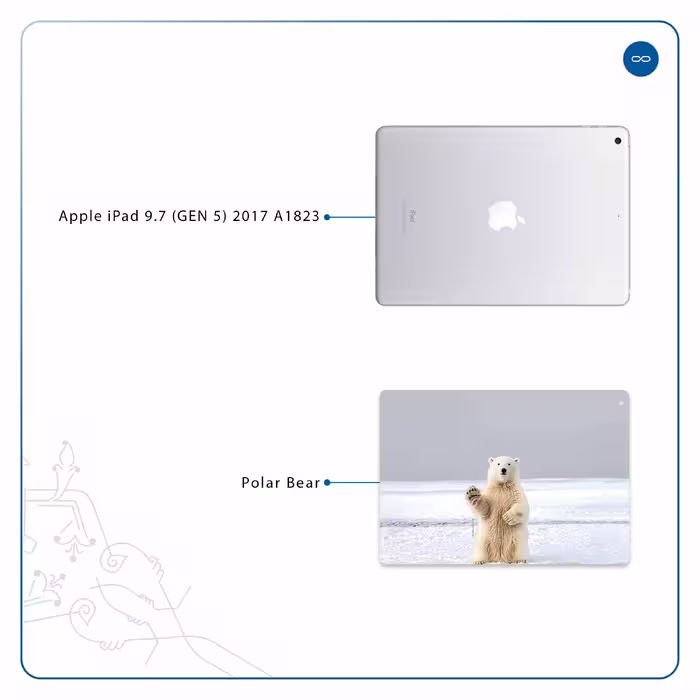 برچسب پوششی ماهوت مدل Polar bear مناسب برای تبلت اپل iPad 9.7 (GEN 5) 2017 A1823