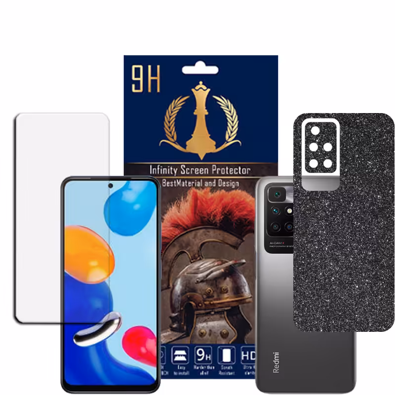 برچسب پوششی اینفینیتی مدل PRO MAX مناسب برای گوشی موبایل شیایومی REDMI 10 به همراه محافظ صفحه نمایش