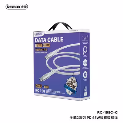 کابل USB-C ریمکس مدل RC-198C 65W طول 1 متر