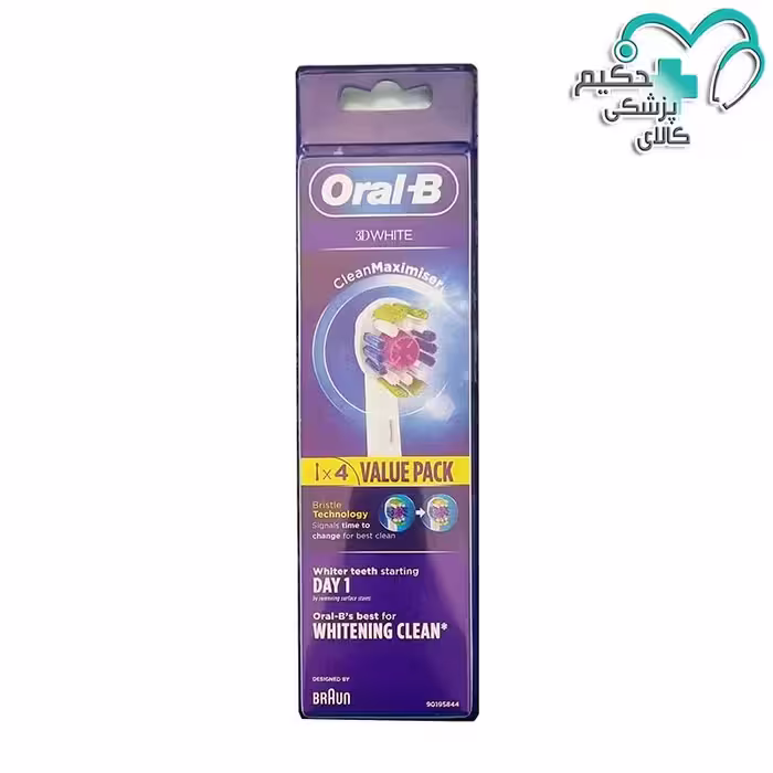 سری یدک مسواک برقی اورال بی مدل 3D WHITE ( بسته 4 عددی)