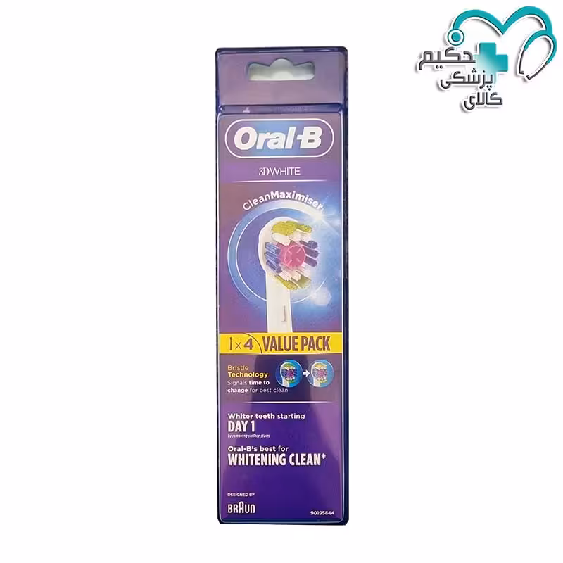 سری یدک مسواک برقی اورال بی مدل 3D WHITE ( بسته 4 عددی)