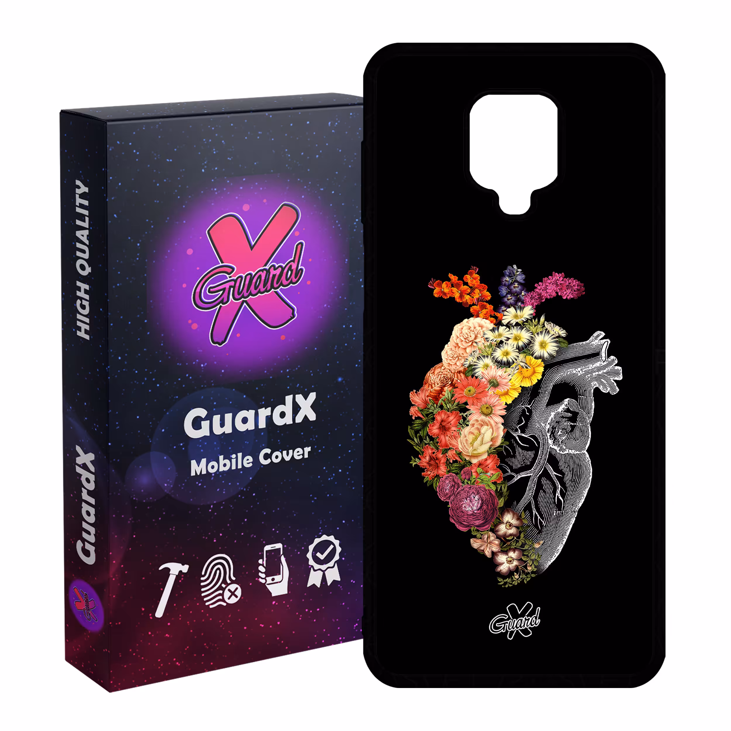 کاور گارد ایکس طرح قلب مدل Glass10216 مناسب برای گوشی موبایل سامسونگ  Redmi Note 9S / Note 9 Pro / Note 9 Pro Max