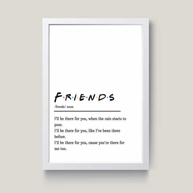 تابلو مدل مینیمال Friends کدS2905-w | دنیای قاب