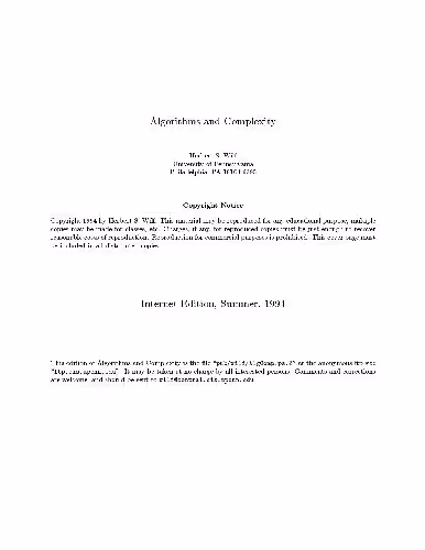 خرید و دانلود نسخه کامل کتاب Algorithms and Complexity