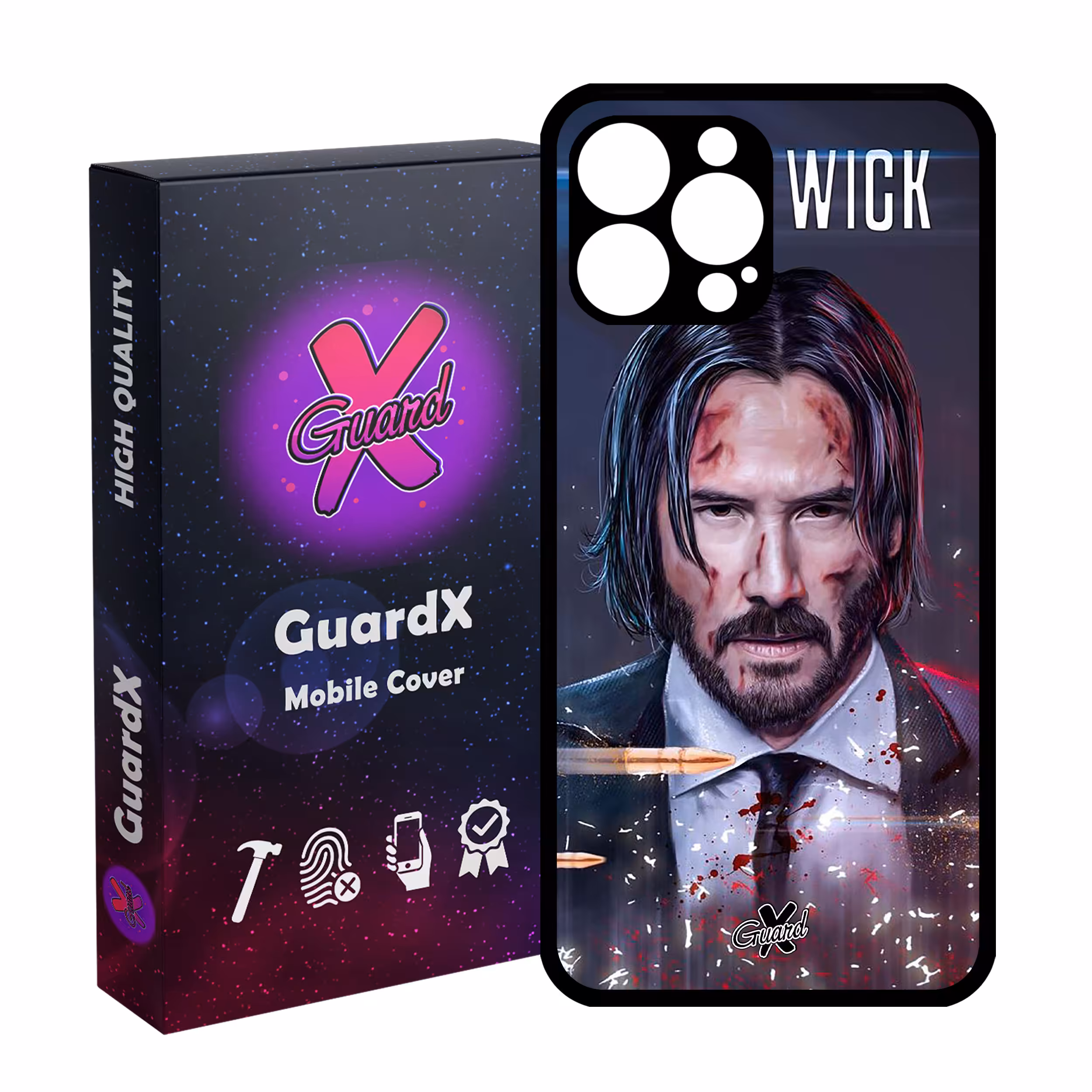 کاور گارد ایکس طرح John Wick مدل Glass10145 مناسب برای گوشی موبایل اپل iPhone 13 Pro Max