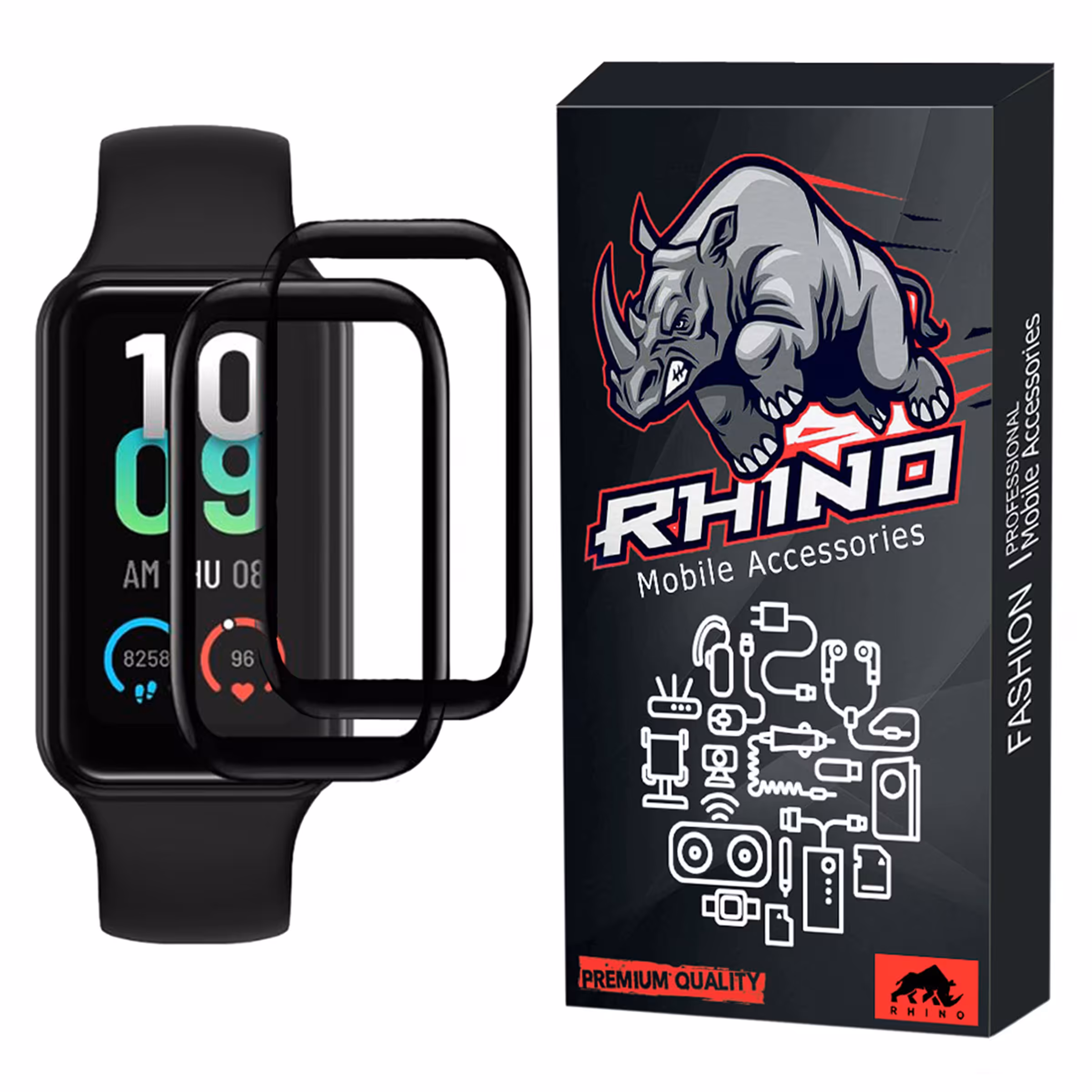 محافظ صفحه نمایش راینو مدل R-PMMA مناسب برای ساعت هوشمند امیزفیت Band 7 بسته 2 عددی