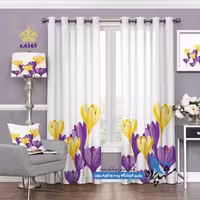 پرده پانچ گلدار طرح گلهای فانتزی کد s-6165