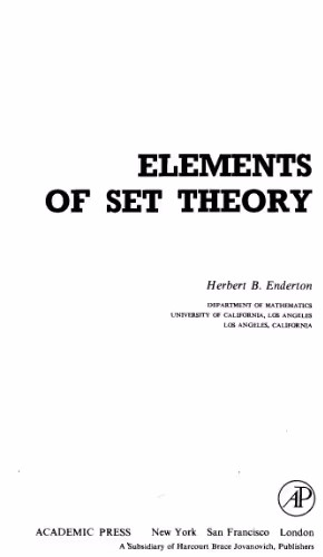 خرید و دانلود نسخه کامل کتاب Elements of set theory