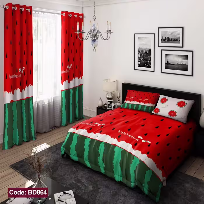 روتختی دونفره شیش تیکه سه بعدی طرح هندوانه