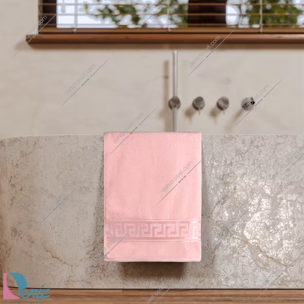 حوله استخری طرح رومی رنگ گلبهی