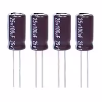 خازن الکترولیت 100میکروفاراد 25 ولت آکسبوم مدل TEC-10125 بسته 4 عددی