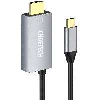 کابل CHOETECH چویتِک تبدیل USB-C به HDMI پاور دلیوری طول 1.8 متری مدل XCH-M180GY - Hiapple.ir
