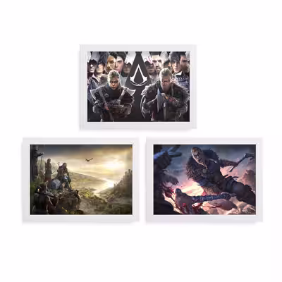 تابلو آرتیفن طرح Assassins creed کد 147W مجموعه 3 عددی