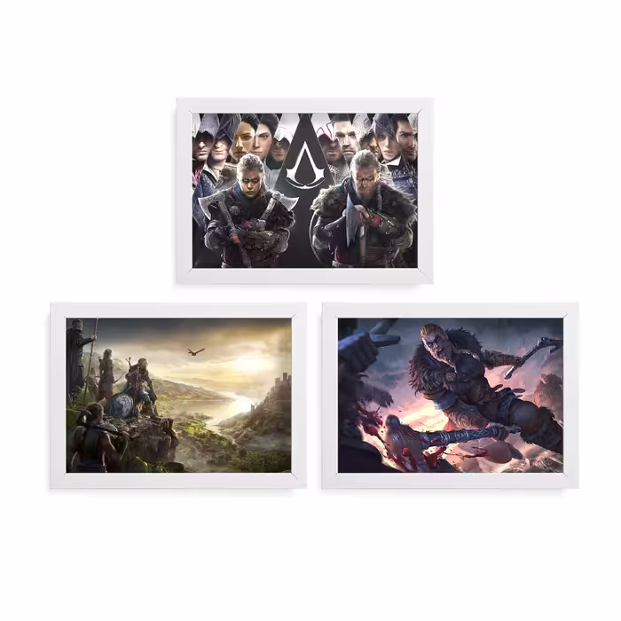 تابلو آرتیفن طرح Assassins creed کد 147W مجموعه 3 عددی