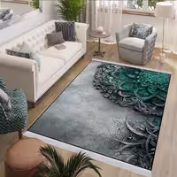 فرش سنتی طرح ترنج سه بعدی با زمینه طوسی HQ-3333