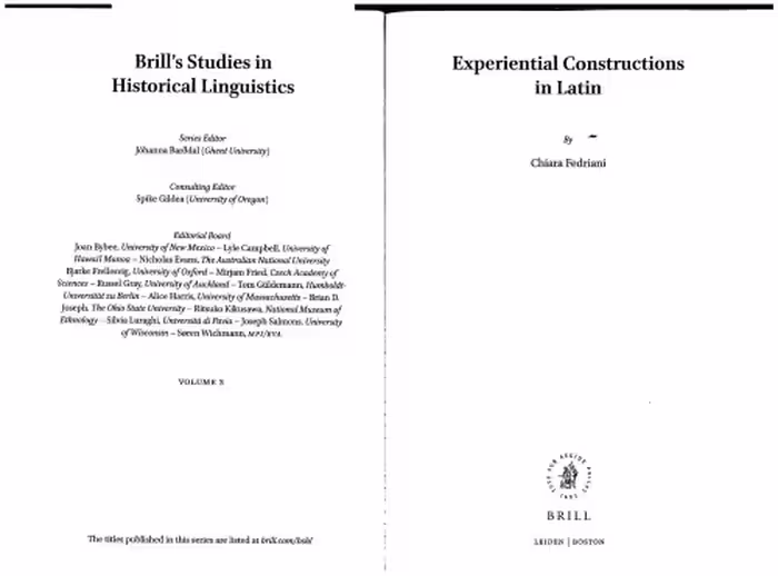 خرید و دانلود نسخه کامل کتاب Experiential Constructions in Latin
