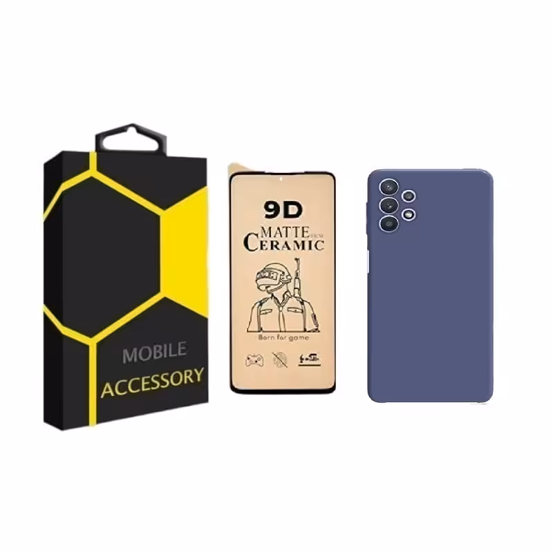 کاور مدل silicon مناسب برای گوشی موبایل سامسونگ Galaxy A73 5G به همراه محافظ صفحه نمایش