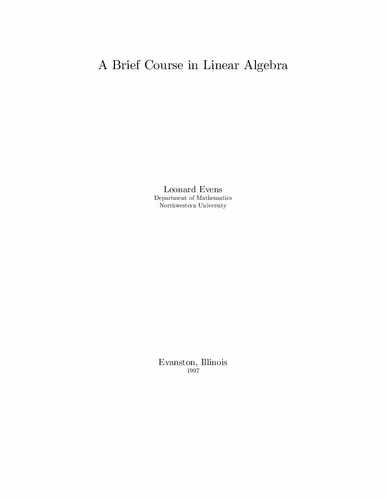 خرید و دانلود نسخه کامل کتاب A Brief Course in Linear Algebra
