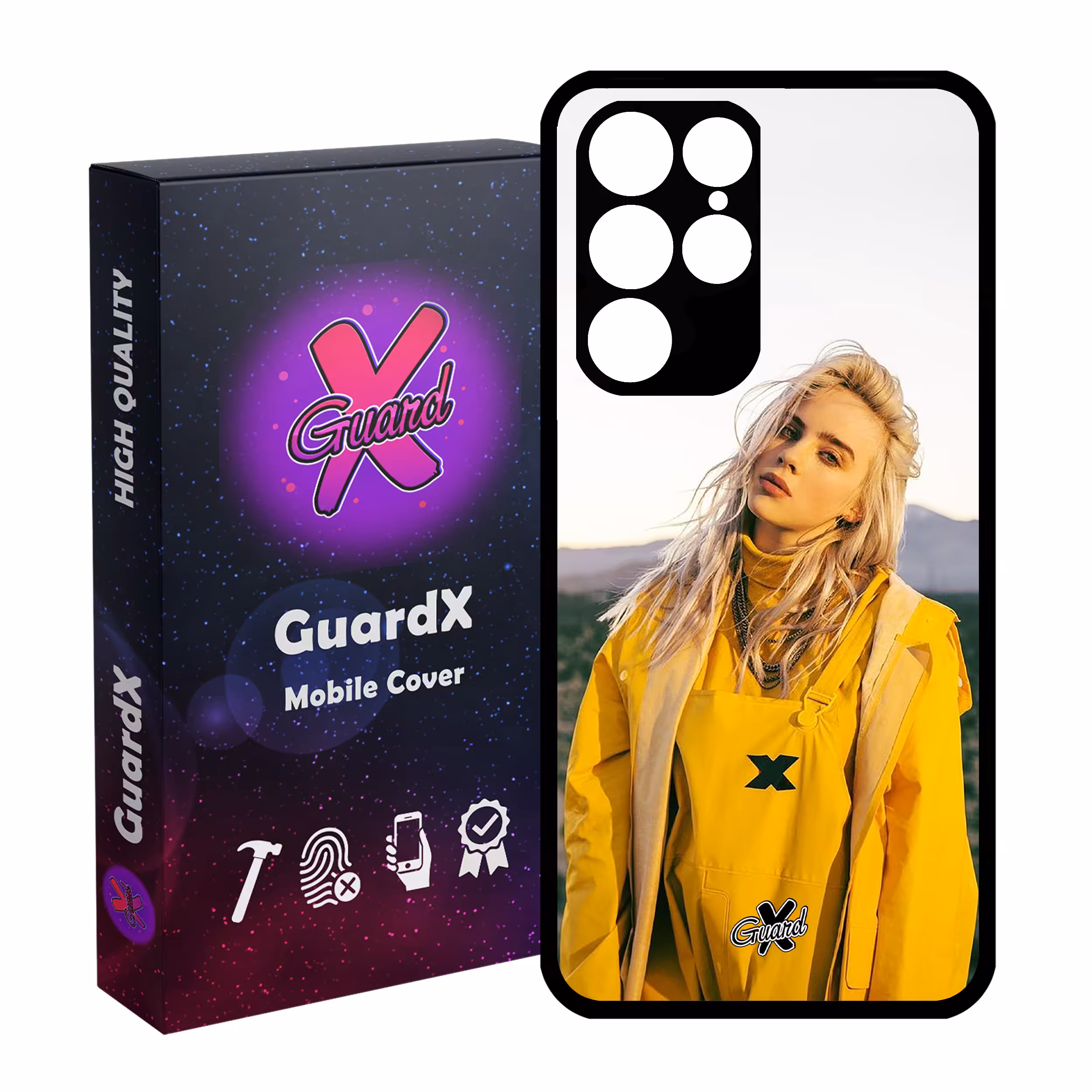 کاور گارد ایکس طرح Billie Eilish مدل Glass10227 مناسب برای گوشی موبایل سامسونگ Galaxy S22 Ultra