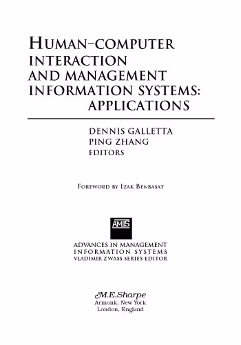 خرید و دانلود نسخه کامل کتاب Human-computer Interaction and Management Information Systems: Applications (Advances in Management Information Systems)