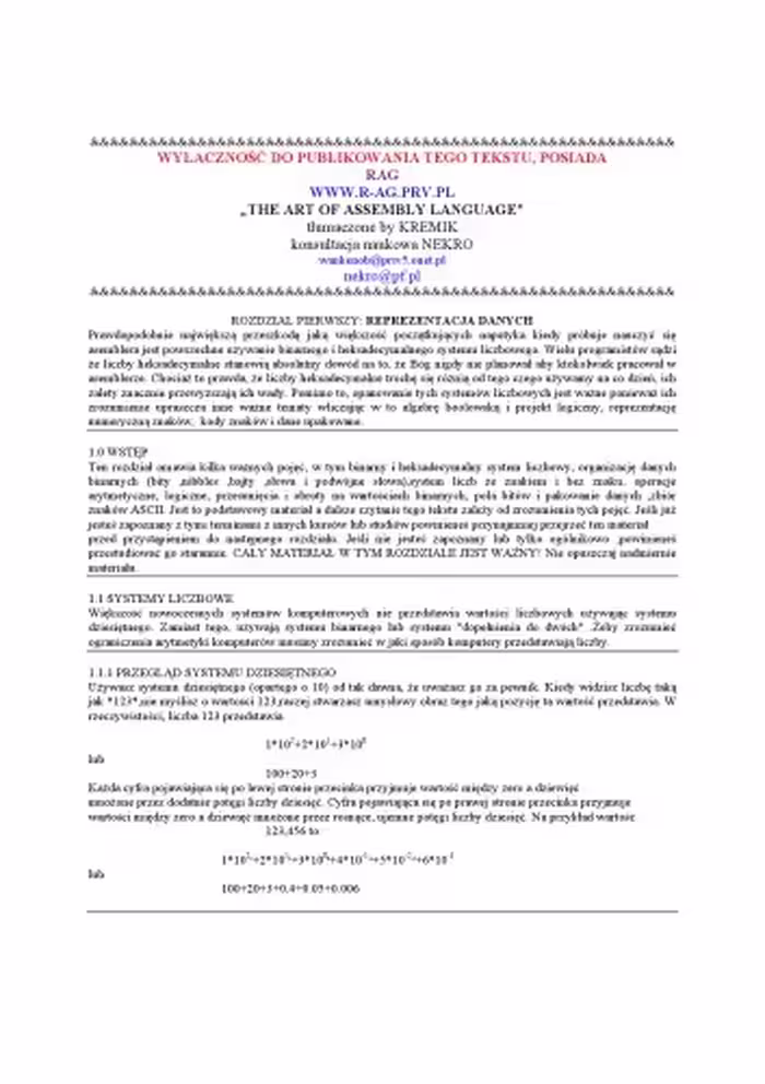 خرید و دانلود نسخه کامل کتاب Art of Assembly - nieoficjalne polskie wydanie