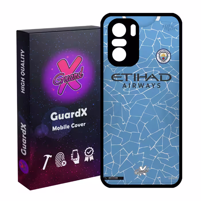 کاور گارد ایکس طرح Manchester City مدل Glass10249 مناسب برای گوشی موبایل شیائومی Poco F3/MI 11X/MI 11X Pro/Redmi K40/K40 Pro