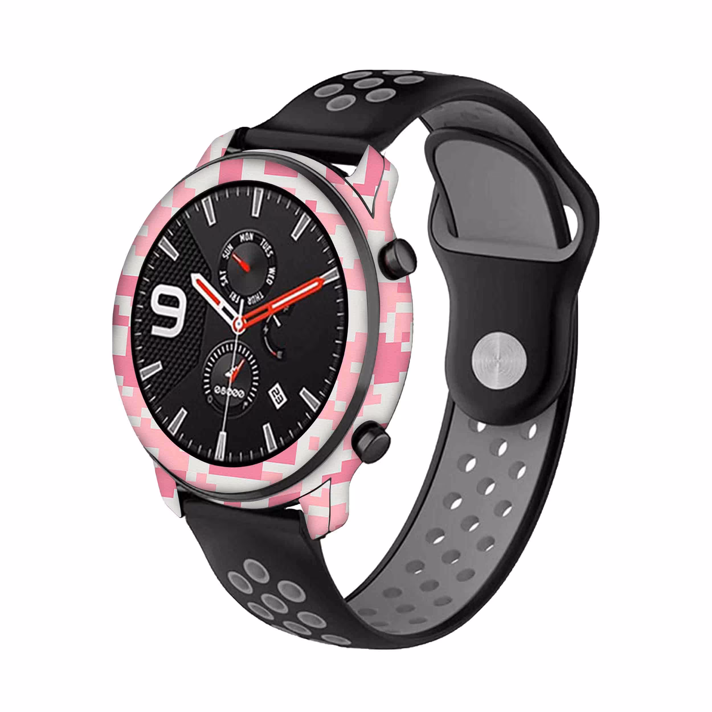 برچسب ماهوت طرح Army Pink pixel مناسب برای ساعت هوشمند شیایومی Amazfit GTR 47mm