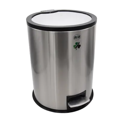 سطل زباله پدالی آکا الکتریک مدل آینه ای کد YP-ARAM BAND-015L ظرفیت 15 لیتری