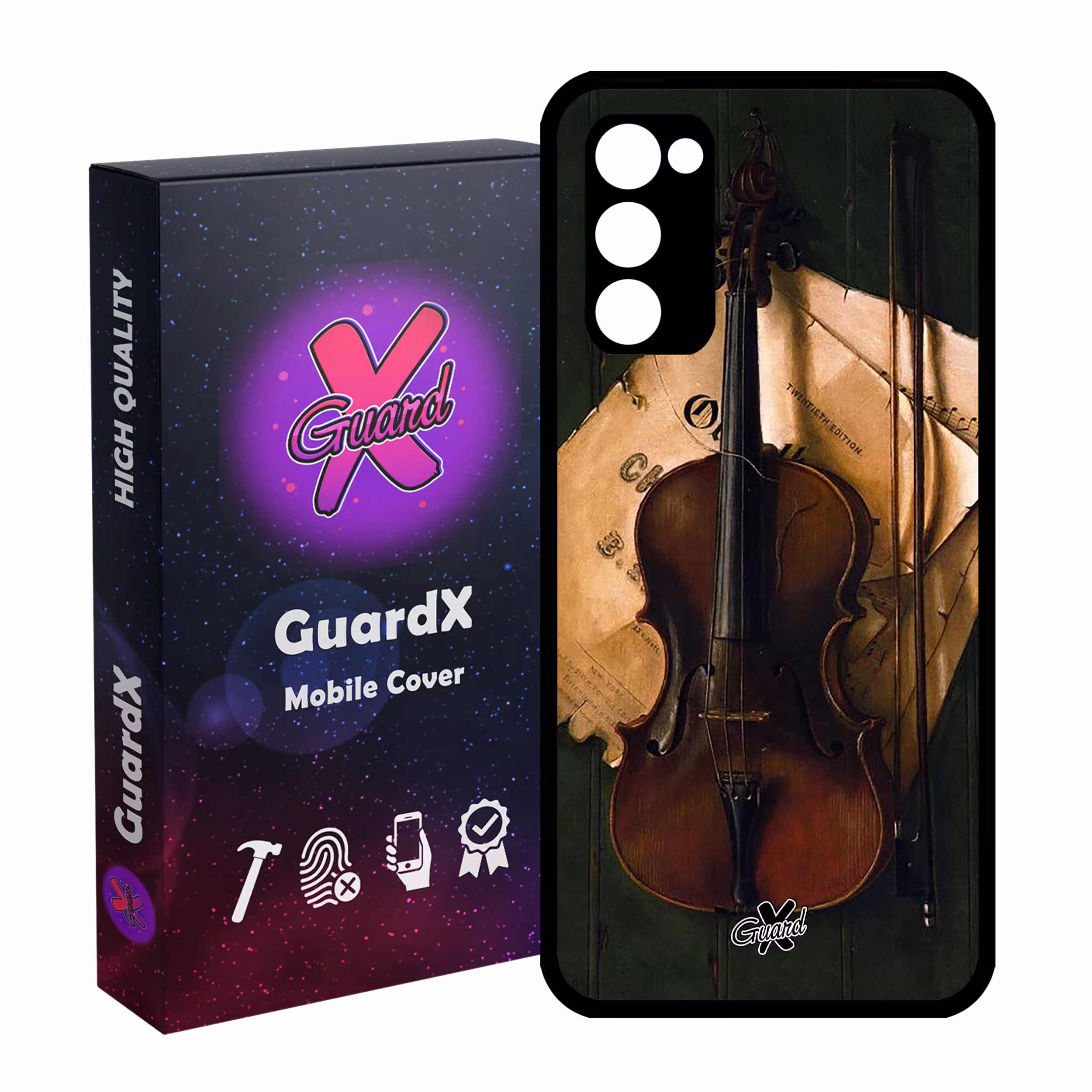 کاور گارد ایکس طرح ویولن مدل Glass10262 مناسب برای گوشی موبایل سامسونگ Galaxy S20 FE