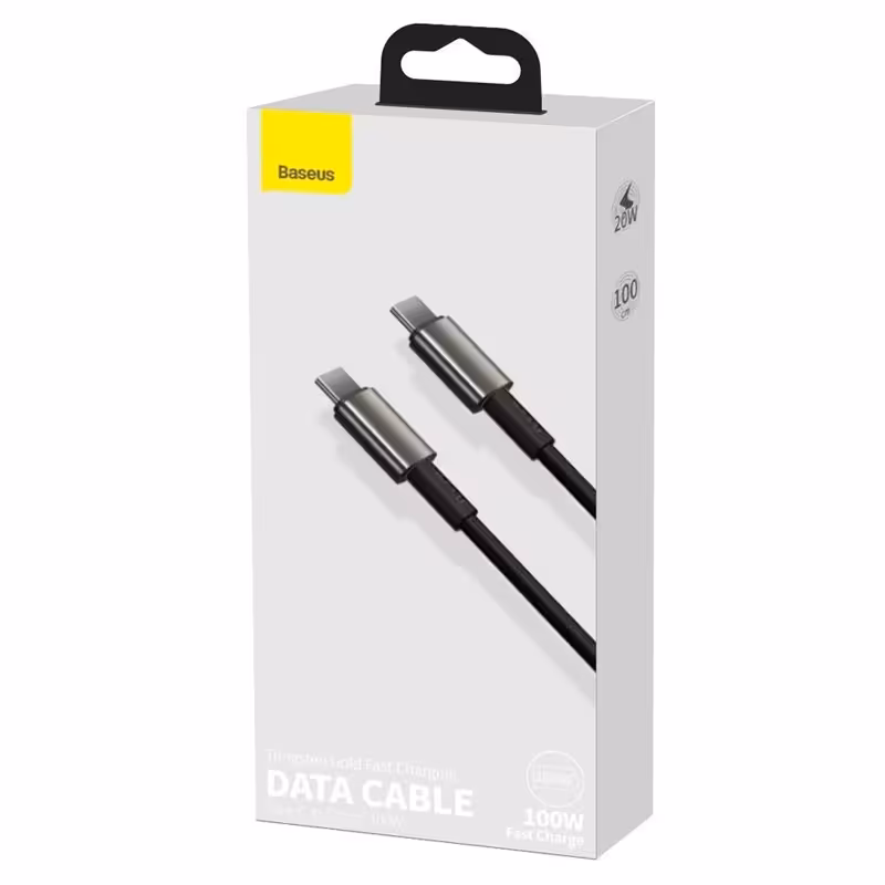 کابل تبدیل فست شارژ Baseus Tungsten Gold CATWJ-01 PD 5A Type-C To Type-C 1m یک متری 