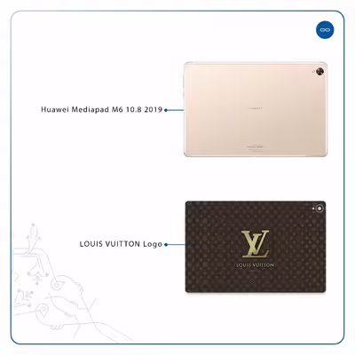برچسب پوششی ماهوت مدل LOUIS-VUITTON-Logo مناسب برای تبلت هوآوی Mediapad M6 10.8 2019